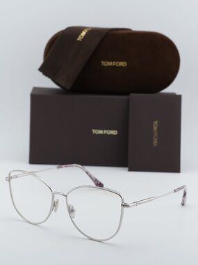 Tom Ford TF5667-B 016 Cat Eye Eyeglasses 55mm – Palladium/Lilac